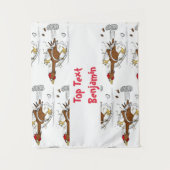 Grappig met coole cartoon illustratie kip wandkleed (Voorkant)