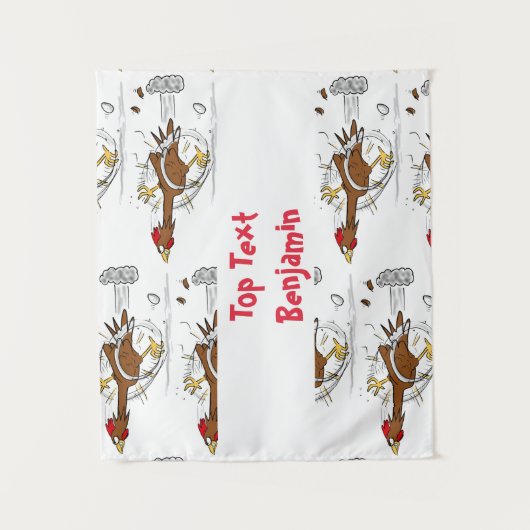 Grappig met coole cartoon illustratie kip wandkleed (Voorkant)