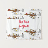 Grappig met coole cartoon illustratie kip wandkleed (Voorkant (horizontaal))