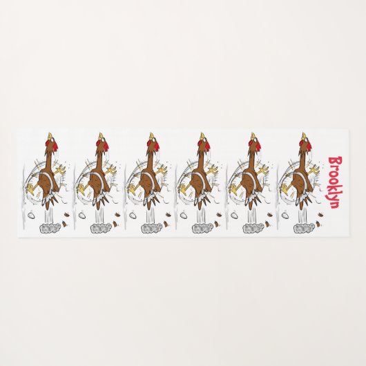 Grappig met coole cartoon illustratie kip yogamat (Achterkant (horizontaal))