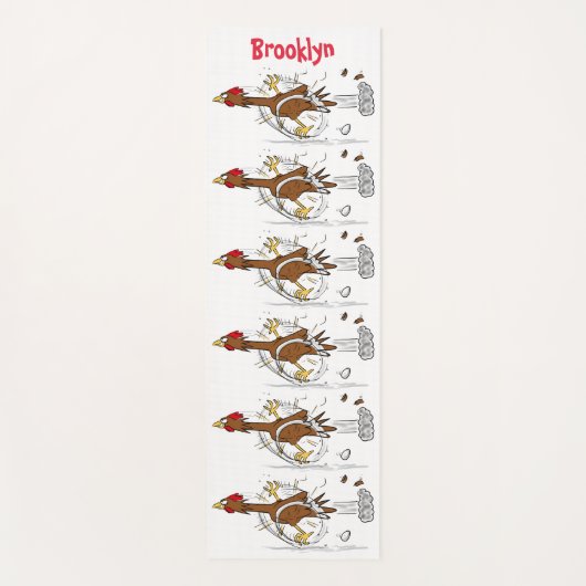 Grappig met coole cartoon illustratie kip yogamat (Voorkant)