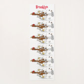 Grappig met coole cartoon illustratie kip yogamat (Achterkant)