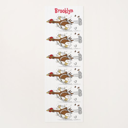 Grappig met coole cartoon illustratie kip yogamat (Achterkant)