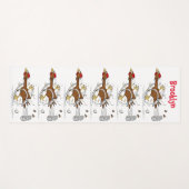 Grappig met coole cartoon illustratie kip yogamat (Voorkant (horizontaal))