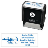 Grappig met coole cartoon illustratie kip  zelfinktende stempel (In situ)