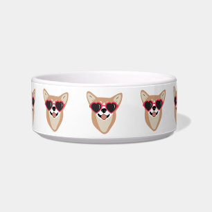 Grappig met Corgi's zonnebril met een dog Bowl Voerbakje