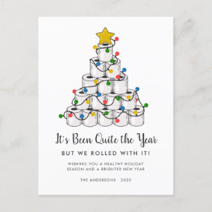 Grappig met de kerstboom van het toiletpapier feestdagenkaart