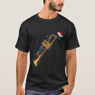 Grappig met de kerstboomstructuur Xmas Trumpet Pla T-shirt