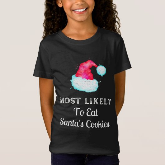 Grappig met de kerstkoekjes van de kerstman t-shirt (Voorkant)