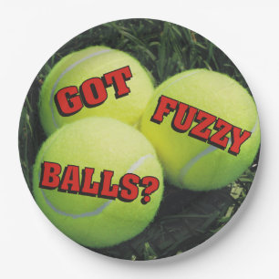 Grappig met Fuzzy Balls? Tennis Papieren Bordje