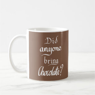 Grappig met handgeschreven typografie Chocolate Br Koffiemok