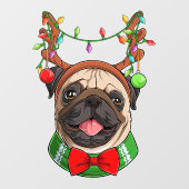 Grappig met het glimlachen van de kerstrendierbeke raamsticker (Vel)