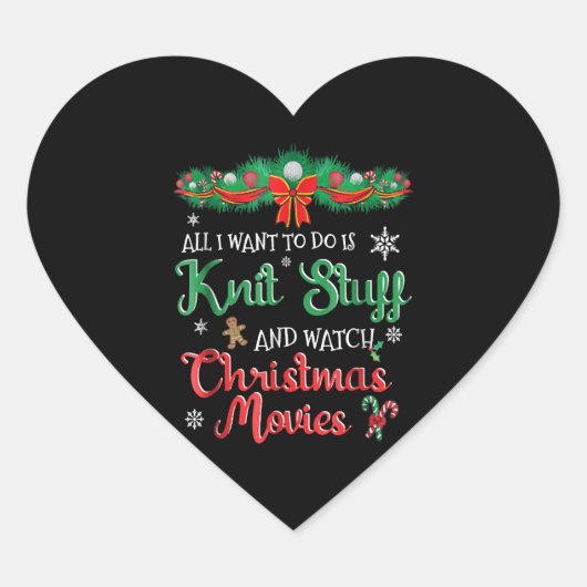 Grappig met kerstfilm hart sticker (Voorkant)