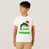 Grappig met kerstvisserij t-shirt (Voorkant volledig)