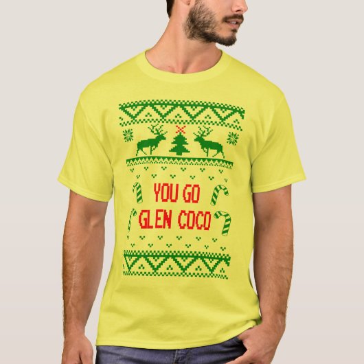 Grappig met lelijke kerstkeuken als je naar Glen C T-shirt (Voorkant)
