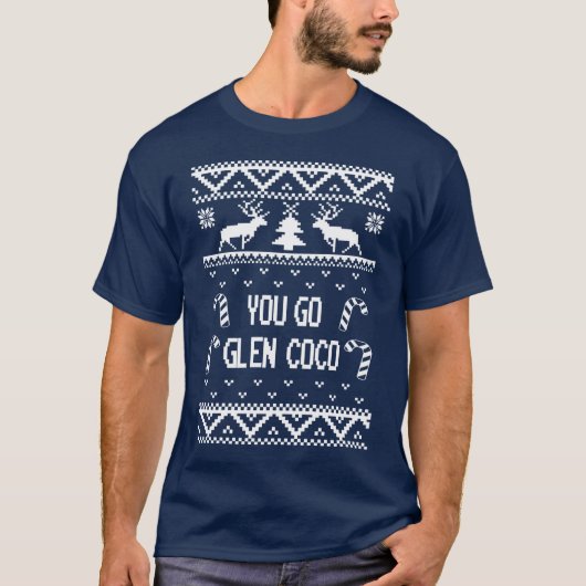 Grappig met lelijke kerstkeuken als je naar Glen C T-shirt (Voorkant)