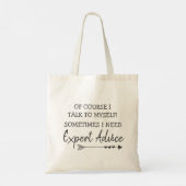 Grappig met mezelf praten tote bag (Achterkant)