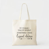 Grappig met mezelf praten tote bag (Voorkant)
