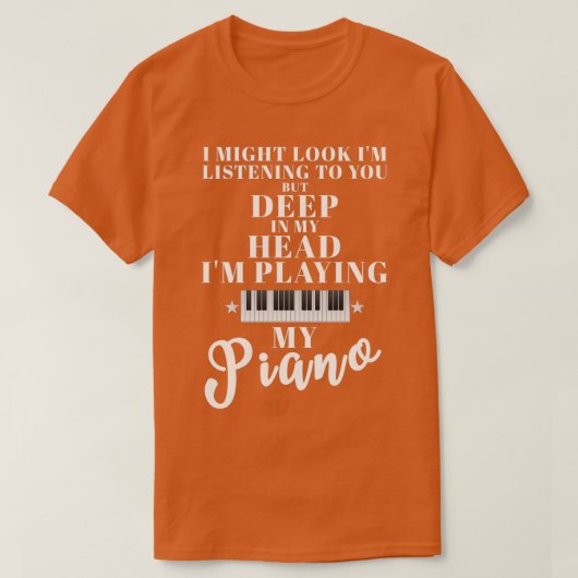Grappig met mijn piano-docent of piano-spel t-shirt (Design voorkant)