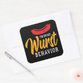 Grappig met mijn wangedrag Oktoberfest Vierkante Sticker (Envelop)