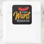 Grappig met mijn wangedrag Oktoberfest Vierkante Sticker (Tas)