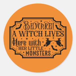 Grappig met monsters Halloween Ronde Sticker