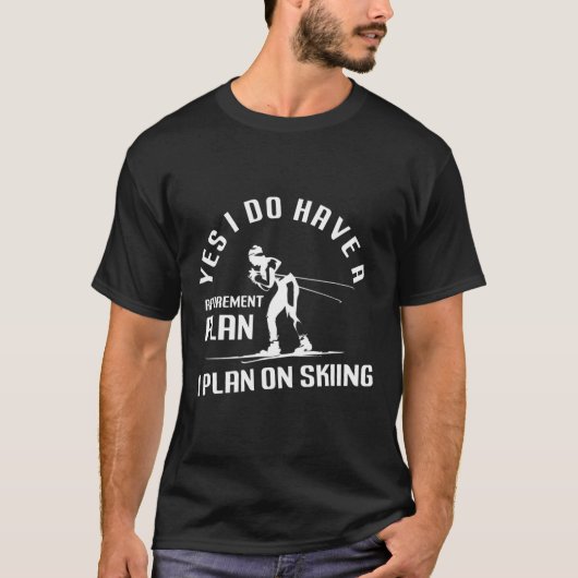 Grappig met pensioen skiën t-shirt (Voorkant)