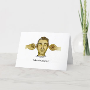 Grappig met selectieve hoorzitting kaart