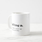 Grappig met tweeledig citaat koffiemok (Voorkant links)