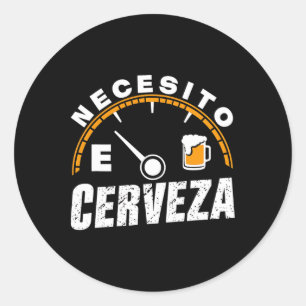 Grappig Mexicaans bier Necesito Cerveza Ik heb bie Ronde Sticker