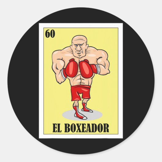 Grappig Mexicaans boksen ontwerp - El Boxeador 1 Ronde Sticker (Voorkant)