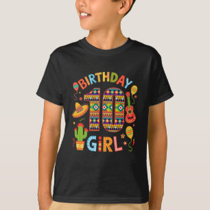 Grappig Mexicaans feest 10e verjaardag Meisje Fies T-shirt