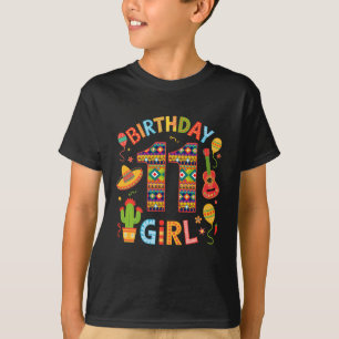 Grappig Mexicaans feest 11e verjaardag Meisje Fies T-shirt