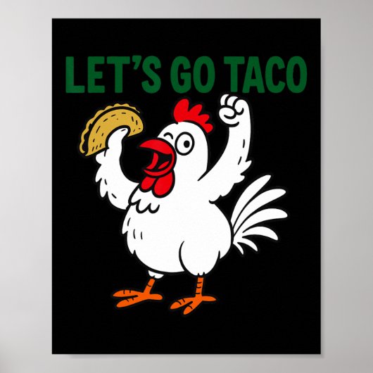 Grappig Mexican Chicken T-shirt Rooster Design met Poster (Voorkant)