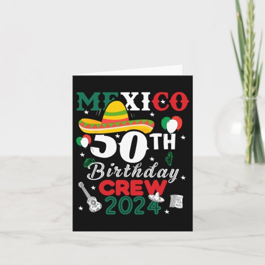 Grappig Mexico 50ste verjaardag bemanning 50 jaar  Kaart (Voorkant)