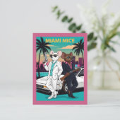Grappig Miami-thema jaren 80 Briefkaart (Staand voorkant)