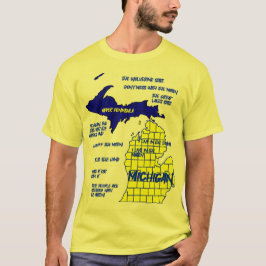 Grappig Michigan kaart ontwerp T-shirt