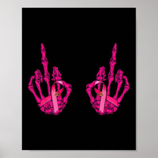 Grappig Middelvinger Vloek Woord Borstkanker Borst Poster