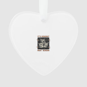 Grappig middernacht schreeuwende katten vintage sh ornament