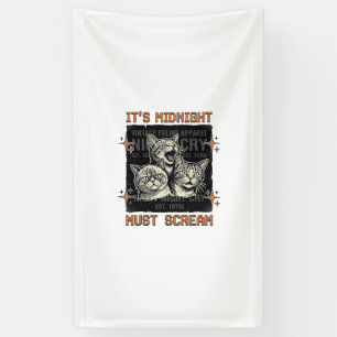 Grappig middernacht schreeuwende katten vintage sh spandoek