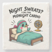 Grappig Midnight Cardio Stone Onderzetter (Voorkant)