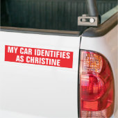 Grappig: "Mijn auto identificeert zich als Christi Bumpersticker (Op Truck)