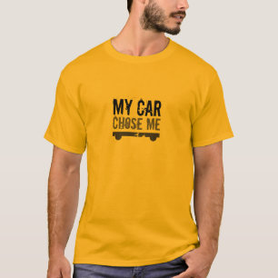 Grappig MIJN AUTO KIEST ME Grijze afdrukken T-shirt