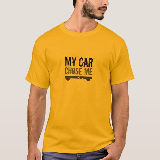 Grappig MIJN AUTO KOOS ME Grijs Print T-shirt (Voorkant)
