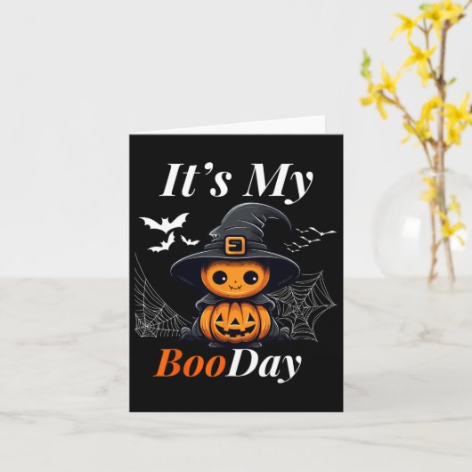Grappig, mijn Boo Day Cute Halloween Birthday Ghos Kaart (Gele Bloem)