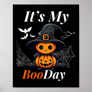Grappig, mijn Boo Day Cute Halloween Birthday Ghos Poster