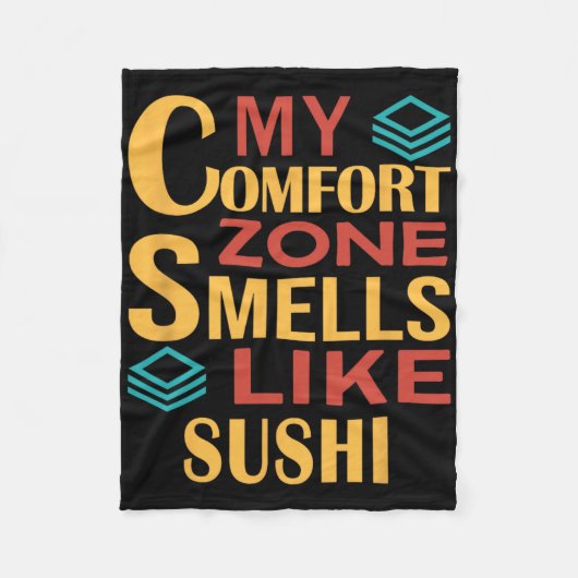 Grappig Mijn Comfortzone Ruikt Als Sushi Fleece Deken (Voorkant)