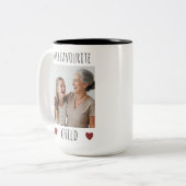 Grappig Mijn favoriete Kind 2 Foto Aangepast Tweekleurige Koffiemok (Voorkant links)