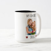 Grappig Mijn favoriete Kind 2 Foto Aangepast Tweekleurige Koffiemok (Voorkant rechts)