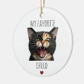 Grappig Mijn favoriete Kind 2 Foto Custom Cat Keramisch Ornament (Links)
